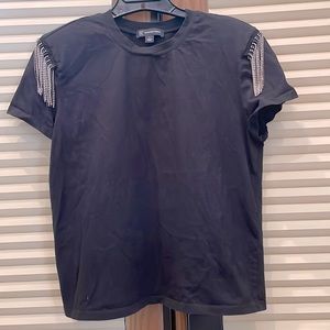 INC cotton T-shirt with embellished shoulders